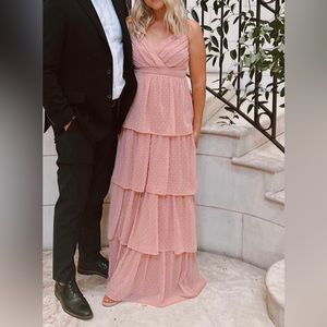 LuLus pink maxi dress